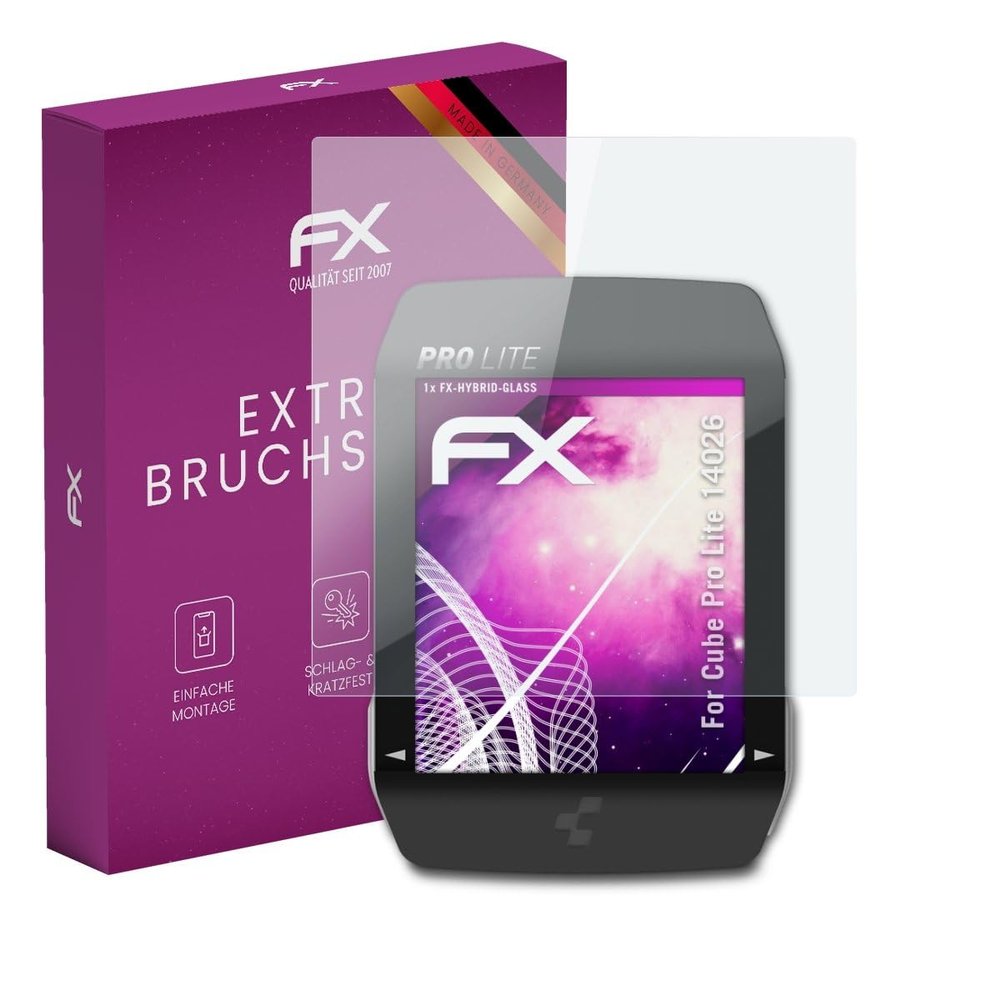 atFoliX Plastic Glass Protective Film compatible with Cube Pro Lite 14026, 9H Hybrid-Glass FX Screen Protector
