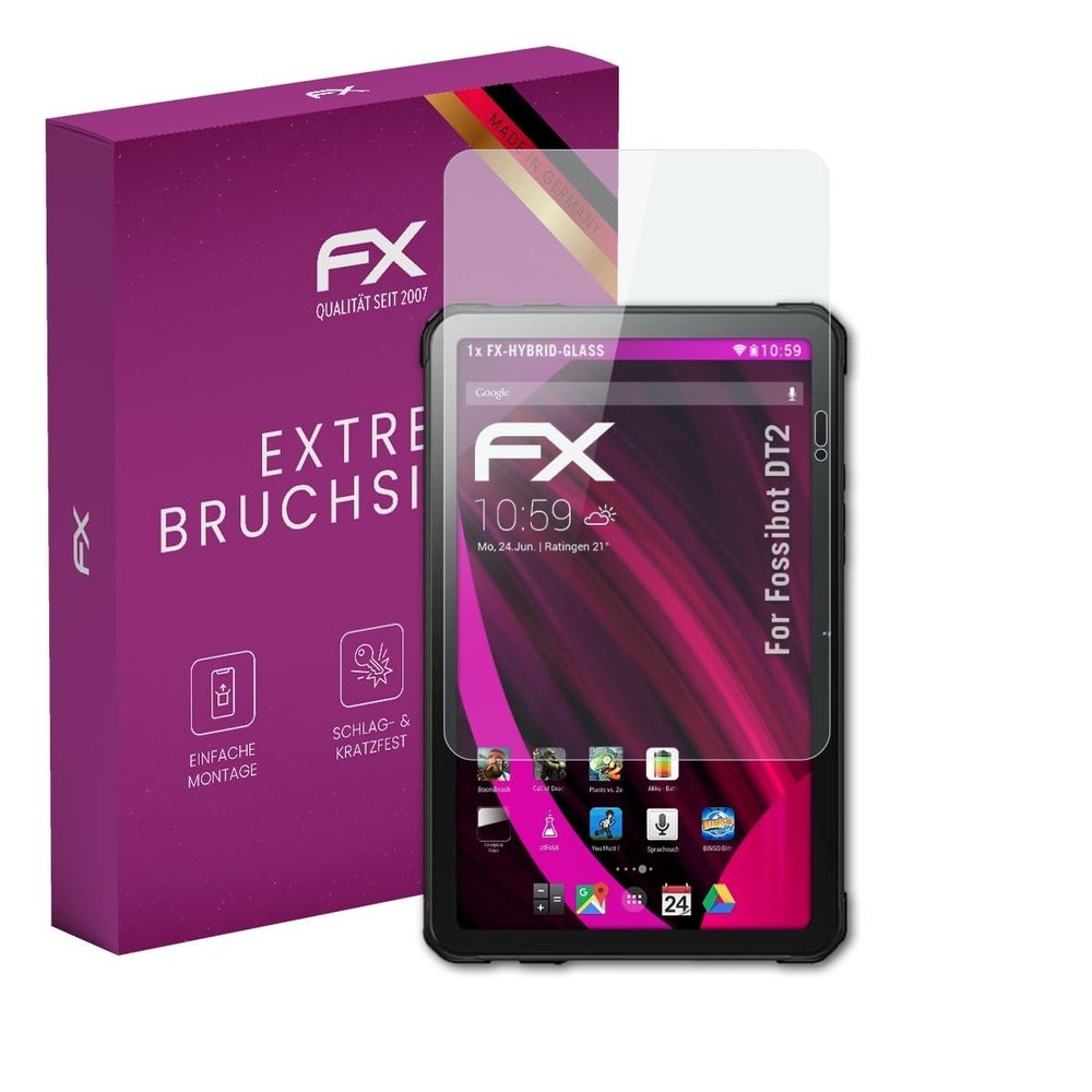 atFoliX Plastic Glass Protective Film compatible with Fossibot DT2, 9H Hybrid-Glass FX Screen Protector