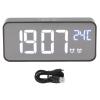 Tyenaza Large Screen LED Mirror Digital Alarm Clock - Intelligent Brightness Control, Snooze Function, Power-Off Memory view 1
