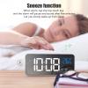 Tyenaza Large Screen LED Mirror Digital Alarm Clock - Intelligent Brightness Control, Snooze Function, Power-Off Memory view 3