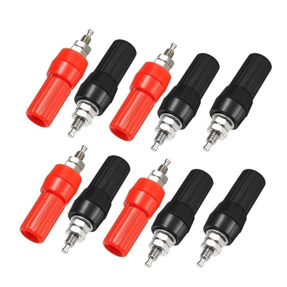 10 Pcs Audio Terminal Connector Binding Post 4mm Banana Jack Panel Mount