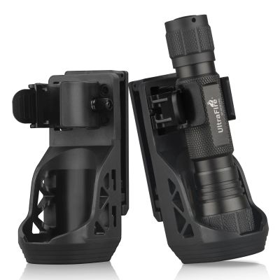 ULTRAFIRE W66 Tactical Flashlight Holster 2 Pack, Rotatable Duty Belt Flashlight Holder with Lever Side Lock System, Only Suitable for 0.9"-1.2" Diameter Flashlights