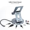 SIIG USB-C Hub Stand - iPhone 15 / iPad mini/Tablet Stand Docking Station, Rotatable Base/Foldable Holder, 4K 60Hz HDMI, USB-A & USB-C 5Gbps, PD 88W, 3.5mm Audio/Mic, SD/TF, for iPad/Surface Pro 9 view 3