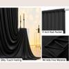 10ftx50ft Black Wrinkle-Free Backdrop Curtain Drapes, 10 Panels Thick 5ftx10f Black Polyester Background Curtains Backdrop Decorations for Party view 3
