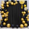 10ftx50ft Black Wrinkle-Free Backdrop Curtain Drapes, 10 Panels Thick 5ftx10f Black Polyester Background Curtains Backdrop Decorations for Party view 4