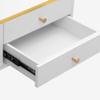 Aiuyesuo Glass Doors TV Stand for 65+ Inch TV, Modern Entertainment Center with Gold Leg,Television Console Table with Storage Cabinet and 4 Drawers,Wood Media Furniture for Living Room (White-uu78) view 4
