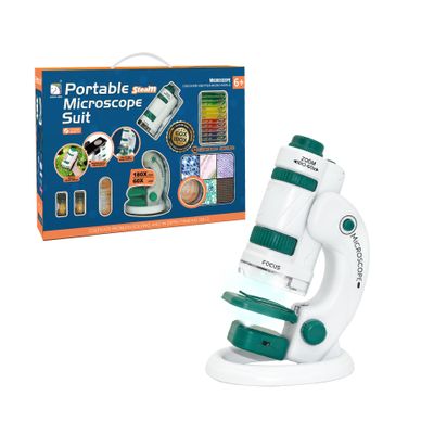 60X-180X Pocket Microscope, Mini Portable Microscope Bright Field of View, with Microscope Slides, Handheld Microscope (White/Black)