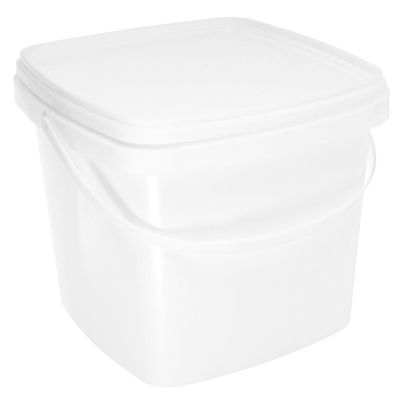 VOSAREA Paint Bucket with Handle and Lid 1.3 Gallon White Plastic Paint Can Tub 5L Ice Cream Bucket Food Storage Bucket Pail Containers for Food Water Ice Cream White