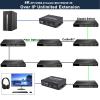Torileaf 4K DisplayPort KVM Extender Over Ethernet, DP Extender Over Cat5e/6a/7 Up to 394FT/120M, 4 USB2.0 Extender Hub, EDID/Mic&Audio/IR/RS232/30Hz view 3