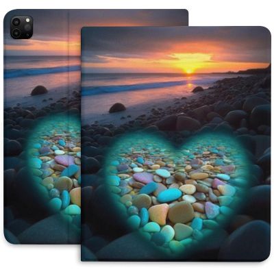 KUYT Case for iPad Pro 11 Inch Case 2020(2nd Gen) with Pencil Holder, Smart iPad Case Support Touch ID and Auto Wake/Sleep -Beach Colorful Heart