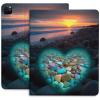 KUYT Case for iPad Pro 11 Inch Case 2020(2nd Gen) with Pencil Holder, Smart iPad Case Support Touch ID and Auto Wake/Sleep -Beach Colorful Heart view 1