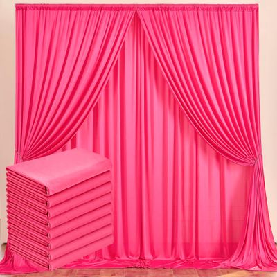 10ftx40ft Fuchsia Wrinkle-Free Backdrop Drapes Curtains, Fuchsia Polyester Background Decorations for Wedding Home Party Supplies