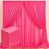 10ftx40ft Fuchsia Wrinkle-Free Backdrop Drapes Curtains, Fuchsia Polyester Background Decorations for Wedding Home Party Supplies view 1