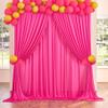 10ftx40ft Fuchsia Wrinkle-Free Backdrop Drapes Curtains, Fuchsia Polyester Background Decorations for Wedding Home Party Supplies view 3