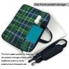 Ogniwo Blue Scottish Tartan Print Notebook Computer Protective Carrying Cover With Pocket,13 Inch Laptop Shoulder Bag view 3