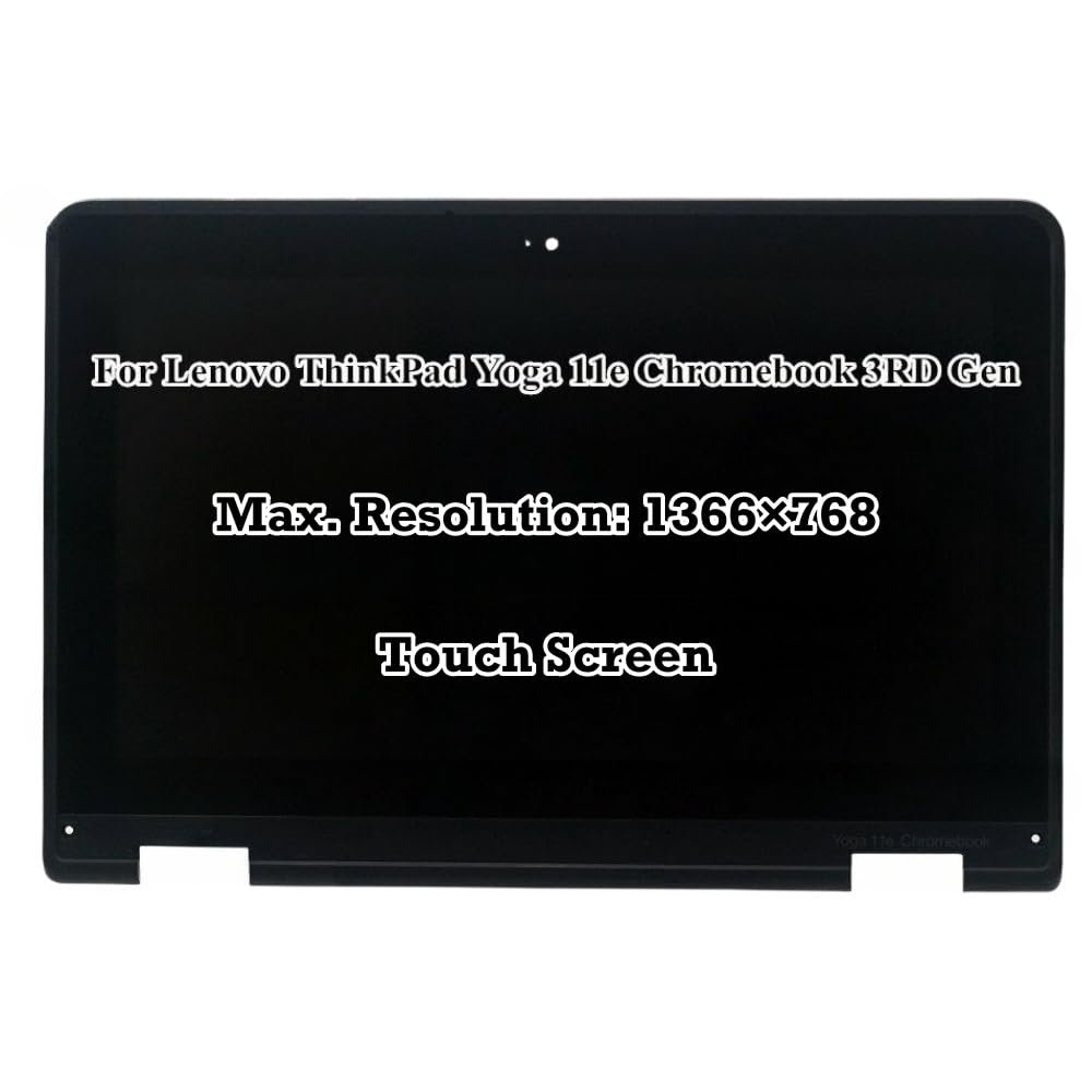 11.6" Replacement for Lenovo Thinkpad Yoga 11e Chromebook 3rd Gen LCD HD 1366768 Touch Screen Assembly