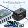 120W International Travel Adapter, 4USB-C & 1USB-A Worldwide Power Adapter, GaN Fast Charger with UK EU AU US Plugs, All-in-One International Converter for Tablets Phones view 4