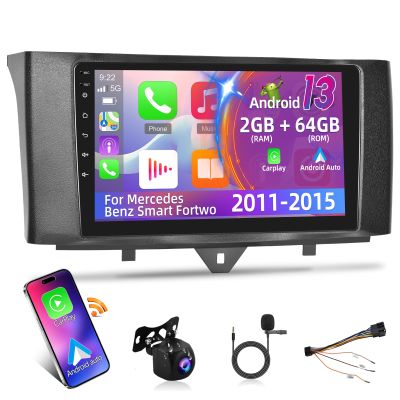 [2+64G] NHOPEEW for Mercedes Benz Smart Fortwo Car Radio 2011-2015 with Wireless Carplay and Android Auto - 9 Inch Touchscreen Android Car Stereo - GPS/WiFi/Multiple UI/SWC + AHD Backup Camera