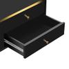 Aiuyesuo Glass Doors TV Stand for 65+ Inch TV, Modern Entertainment Center with Gold Leg,Television Console Table with Storage Cabinet and 4 Drawers,Wood Media Furniture for Living Room (Black-uu78) view 4