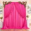 10ftx20ft Fuchsia Wrinkle-Free Backdrop Drapes Curtains, Fuchsia Polyester Background Decorations for Wedding Home Party Supplies view 1