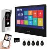 ANJIELO SMART Wired Video Door Phone Apartment Intercom System,WiFi 10 Inch Touch Monitor with 1080P Doorbell Camera,RFID Card Unlocking for Home Tuya,32G view 1