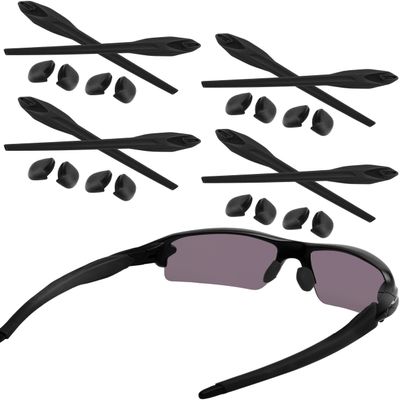 Bowyer 4 Pairs Replacement Rubber Kits Compatible with Oakley Flak 2.0/Flak 2.0 XL Sunglass- Black