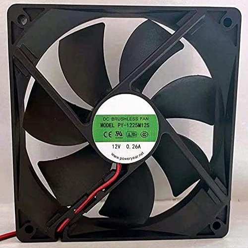 PY-1225M12S POWERYEAR 120mm Cooling Fan 12V 0.26A 2-pin Cooling Fan