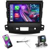 [5GHz WiFi]+64G Android Car Stereo for Mitsubishi Outlander 2008-2015 - 9 Inch IPS Touchscreen Radio with Wireless Carplay & Android Auto/EQ/GPS + AHD Rear View Camera view 1