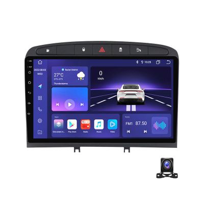 Android 12 Double Din Car Stereo 9 Inch Touch Screen Radio with GPS Navigation Bluetooth FM Radio Receiver for Peugeot 308 308S 408 2010~2016 Support Carplay/Auto/DSP/RDS/USB,8 core m700s 8g+128g