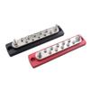 Frianchlly 10 Terminal Bus Bar Kit with Cover Ground Distribution for Automotive and Marine, Bus Bar 2 Studs 10 Screw Terminals, Max 48V 150A (Red & Black) 2PCS view 3