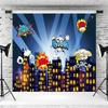 15x10ft City Backdrop Cartoon Night Cityscape Skyline Buildings Photography Background Kids Boys Birthday Party Event Banner Decorations Cake Table Supplies Photo Booth Props view 3