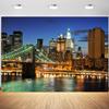 10x6.5ft City Backdrop Modern Cityscape Night View Bridge Urban Skyline Photography Background Birthday Party Banner Online Live Broadcast Video Wallpaper Photo Booth Props view 1