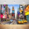 10x6.5ft New York City Backdrop Times Square Street Modern Skyscrapers Photography Background Birthday Party Banner Video Broadcast Decorations Supplies Photo Booth Props view 1
