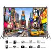 10x6.5ft New York City Backdrop Times Square Street Modern Skyscrapers Photography Background Birthday Party Banner Video Broadcast Decorations Supplies Photo Booth Props view 2