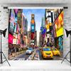 10x6.5ft New York City Backdrop Times Square Street Modern Skyscrapers Photography Background Birthday Party Banner Video Broadcast Decorations Supplies Photo Booth Props view 3