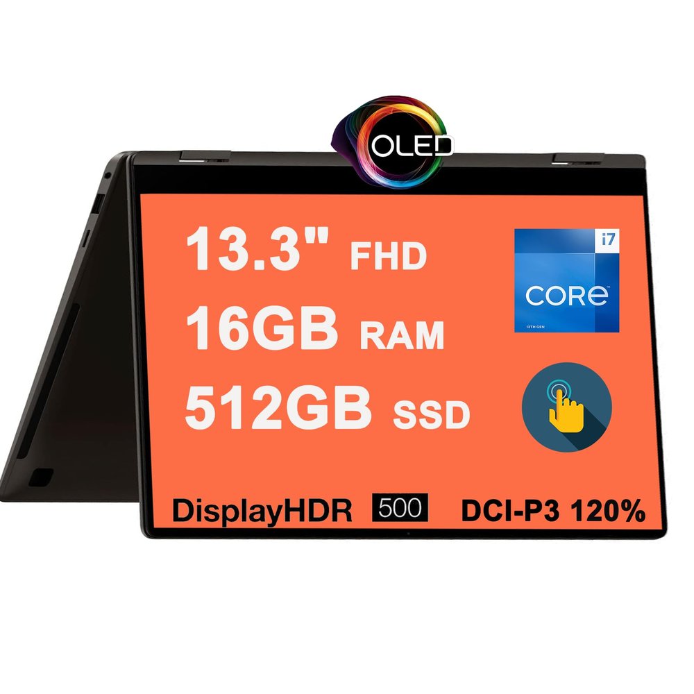 SAMSUNG Galaxy Book3 360 2-in-1 Laptop 13.3" FHD AMOLED Touchscreen HDR500 120% DCI-P3 Intel 12-Core i7-1360P Processor 16GB RAM 512GB SSD Backlit Fingerprint Thunderbolt4 FHD Camera Win11 Gray
