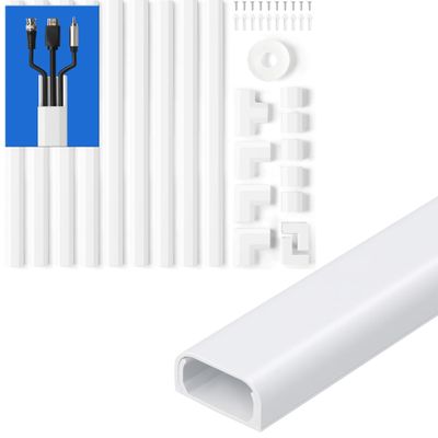 153in Wall Cable Hider, ZhiYo TV Wire Hider for Wall Cord Hider to Hide 3-4 Cords & 153in Cord Hider Wall, Wire Hiders for 3 Cords Bundle