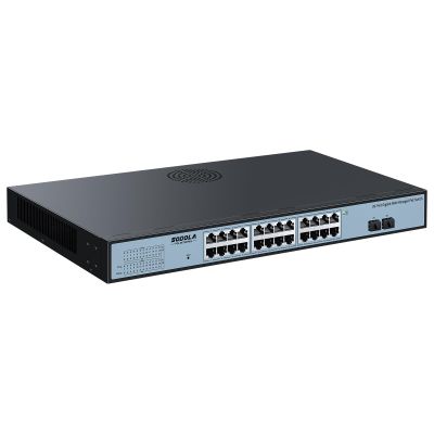 SODOLA 24 Port PoE Gigabit Managed Switch 400W,24 GE PoE Port,2 GE Uplinks, IEEE802.3af/at, 19 inch RackMount, Static Link Aggregation/QoS/VLAN/IGMP Managed Network PoE Switch