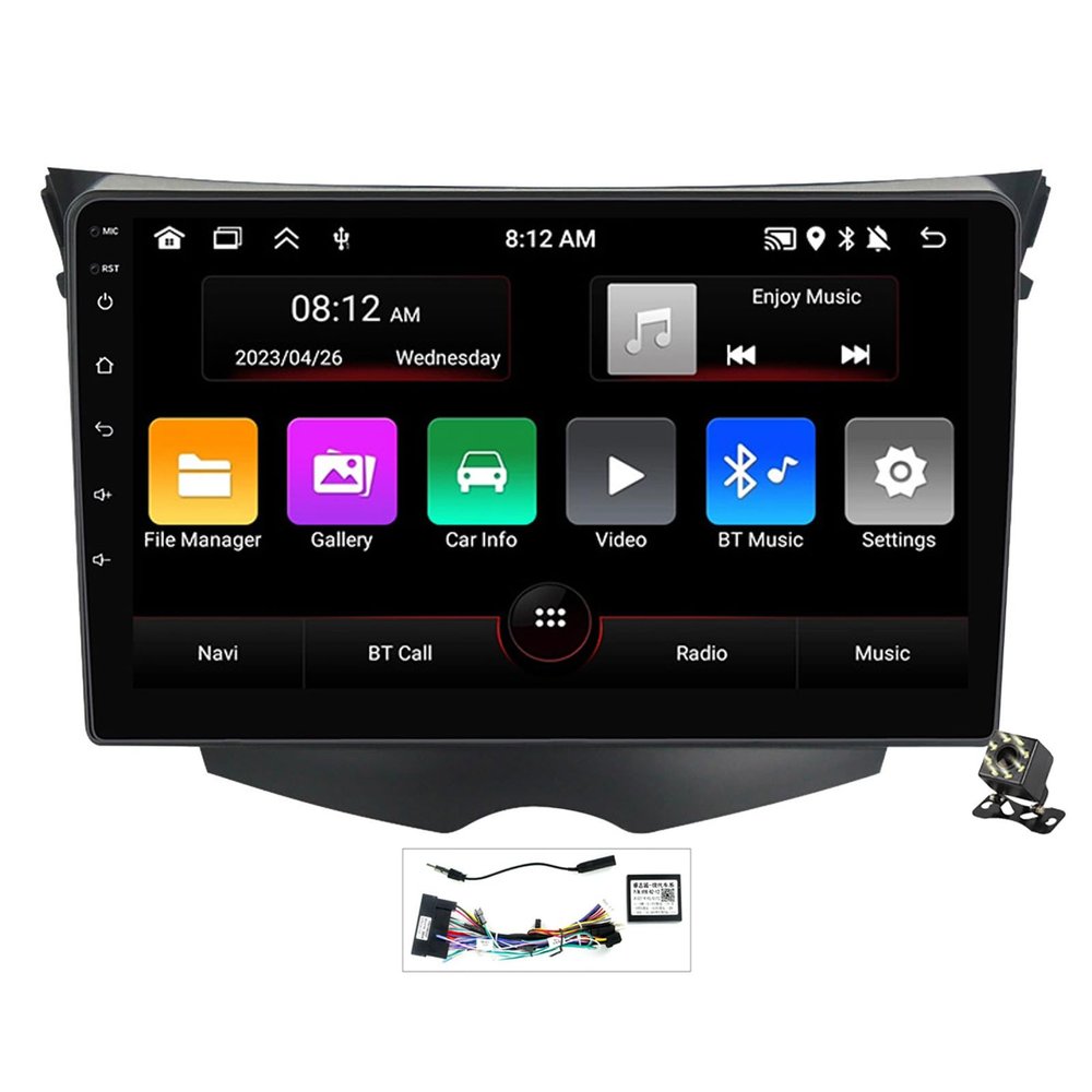 CARUENT Car Stereo Radio Navigation GPS for Hyundai Veloster FS 2011-2017 9" Touch Screen Android 12 Car Multimedia Player with Bluetooth WiFi 4G SWC CarPlay FM+Backup Camera,B,M90S/1+32G