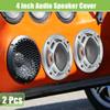 ACROPIX 4" Car Speaker Grills Cover Mesh Round 4 Inch Audio Speaker Subwoofer Guard Protector Case with Mounting Screws Iron Silver Tone Black - Pack of 2 view 2