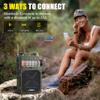 Emgykit Emergency Shortwave Radio - 4000mAh AM/FM/WB/SW/NOAA Weather Radio with BT5.0,Flashlight,SOS Alarm, Powered by Type-C Charged,Hand Crank&Solar Power for Camping, Emergencies (Gray+Green) view 3