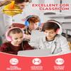 iClever Kids Headphones for School K-12, 85dBA Safe Volume, Tangle Free, 3.5mm Jack, HD Stereo, Swivel Foldable Kids Headphones with Cord for Classroom/Student/Tablets/Laptop, Bulk 5Pack view 2