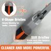Eazer Grout Brush with Long Handle, 180Rotation Tile Grout Cleaning Brush, V-Shape Shower Scrubber Cleaner, Stiff Bristle for Cleaning Bathroom Tile Floors - 53in view 2