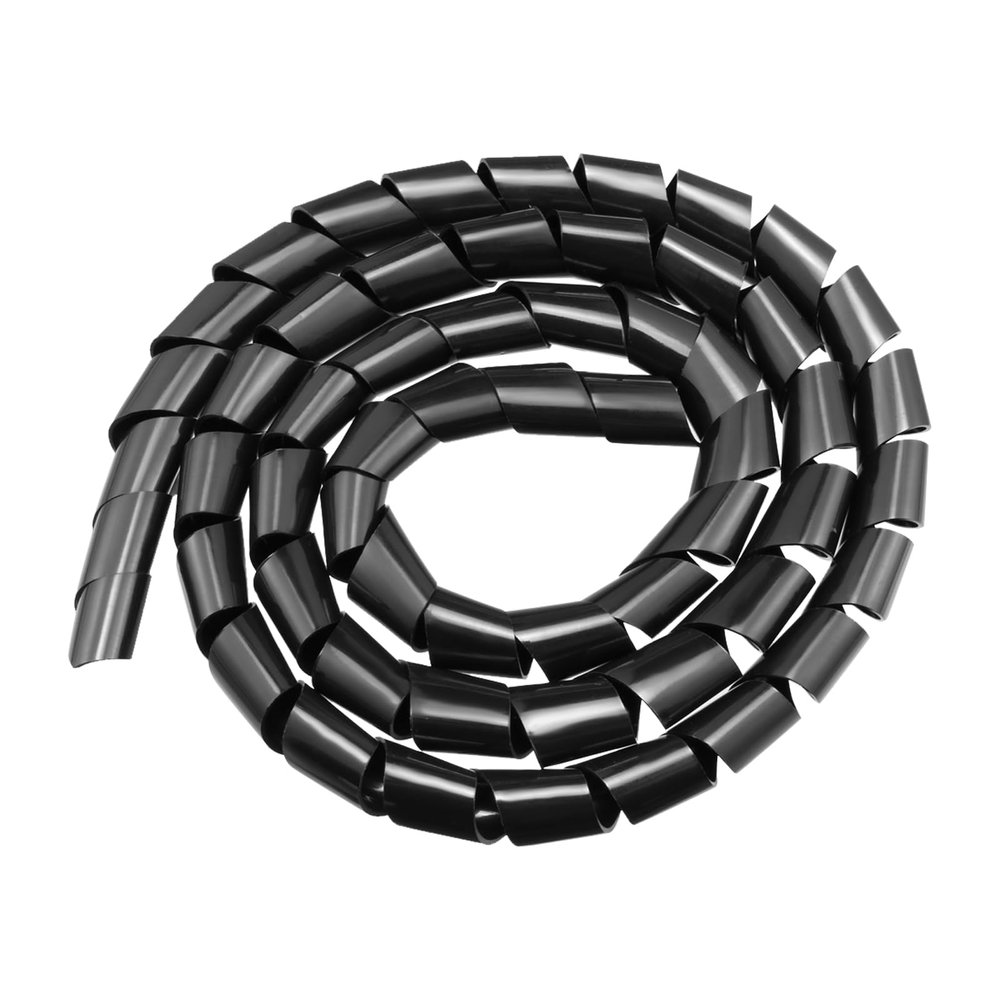Rebower Spiral Tube Wrap Management Pipe Flexible Cord PE Polyethylene [for Office, Computer, TV ] - 1.5M/ 30.0mm/ Black