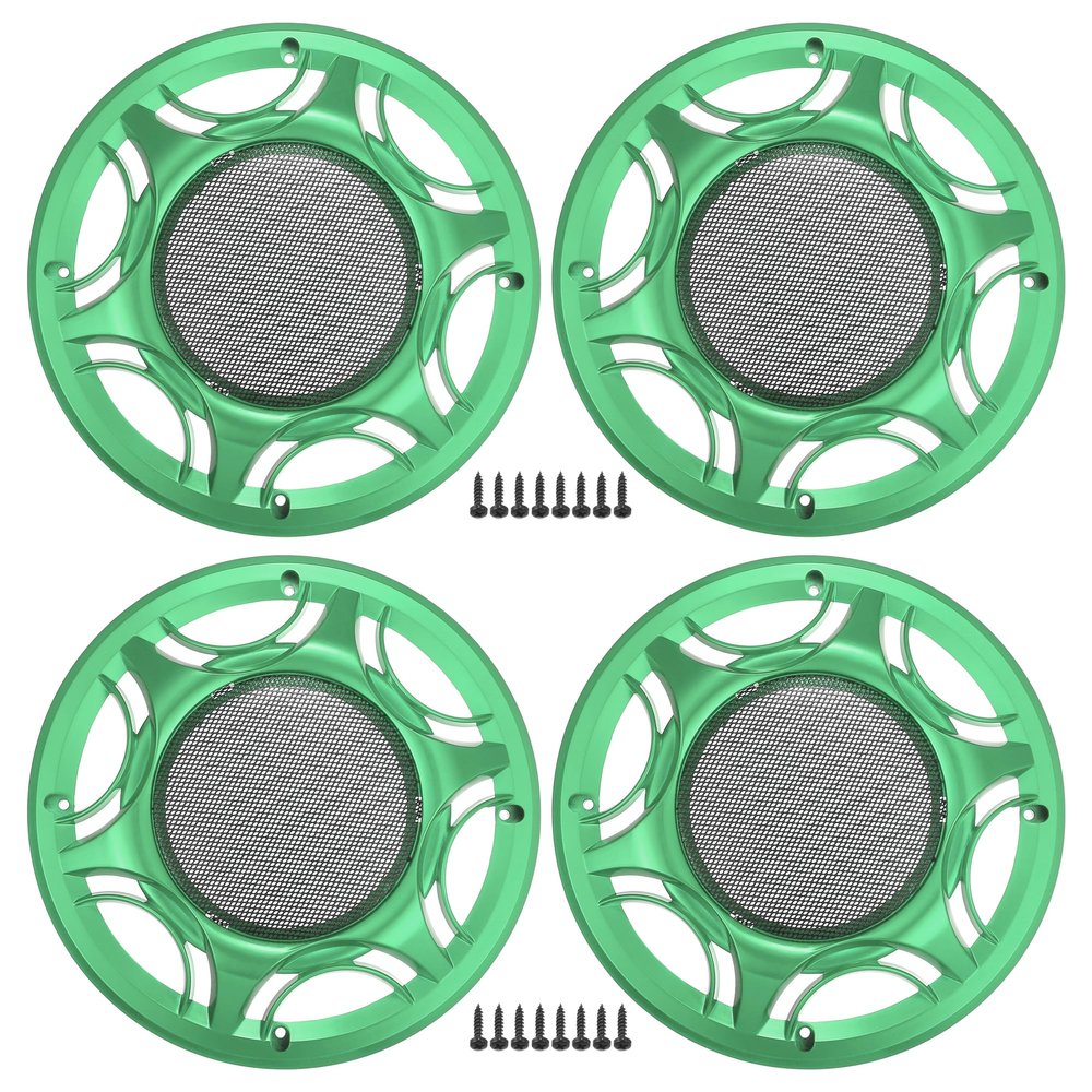 ACROPIX Universal 8" Car Speaker Grills Cover Mesh Round 8 Inch Audio Speaker Subwoofer Guard Protector Case with Mounting Screws Iron Green - Pack of 4