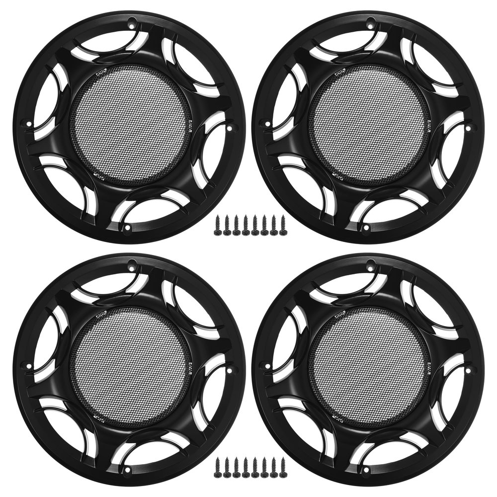 ACROPIX 8" Car Speaker Grills Cover Mesh Round 8 Inch Audio Speaker Subwoofer Guard Protector Case with Mounting Screws Iron Black - Pack of 4