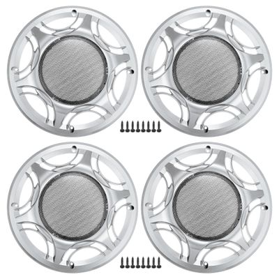 ACROPIX 8" Car Speaker Grills Cover Mesh Round 8 Inch Audio Speaker Subwoofer Guard Protector Case with Mounting Screws Iron Silver Tone - Pack of 4