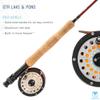 Martin 67R Lake|Pond Fly Fishing Rod and Reel Combo Kit, 5/6-Weight, 9-Foot, 4-Piece Rod, Moderate Action, Single Action Reel, 6-Weight Floating Line, Fly Assortment and Box, Travel Case, Brown view 4