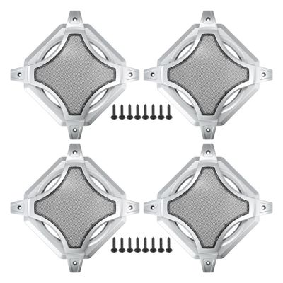 ACROPIX Universal 6" Car Speaker Grills Cover Mesh Square 6 Inch Audio Speaker Subwoofer Guard Protector Case with Screws Iron Silver Tone - Pack of 4