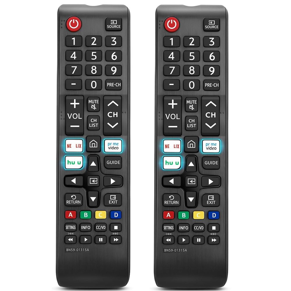 [ 2 Pack] N59-01315A Remote Control Replacement for Samsung-Smart-TV-Remote All Samsung LED QLED LCD 6/7/8/9 Series 4K UHD HDTV HDR Flat Curved Smart TV, with Netflix, Prime Video and Hulu Button